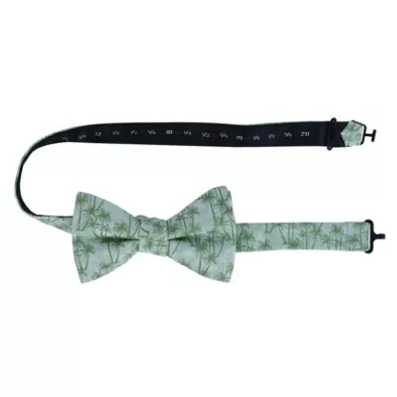 Nohea Palm Tree Linen Blend Novelty Bow Tie