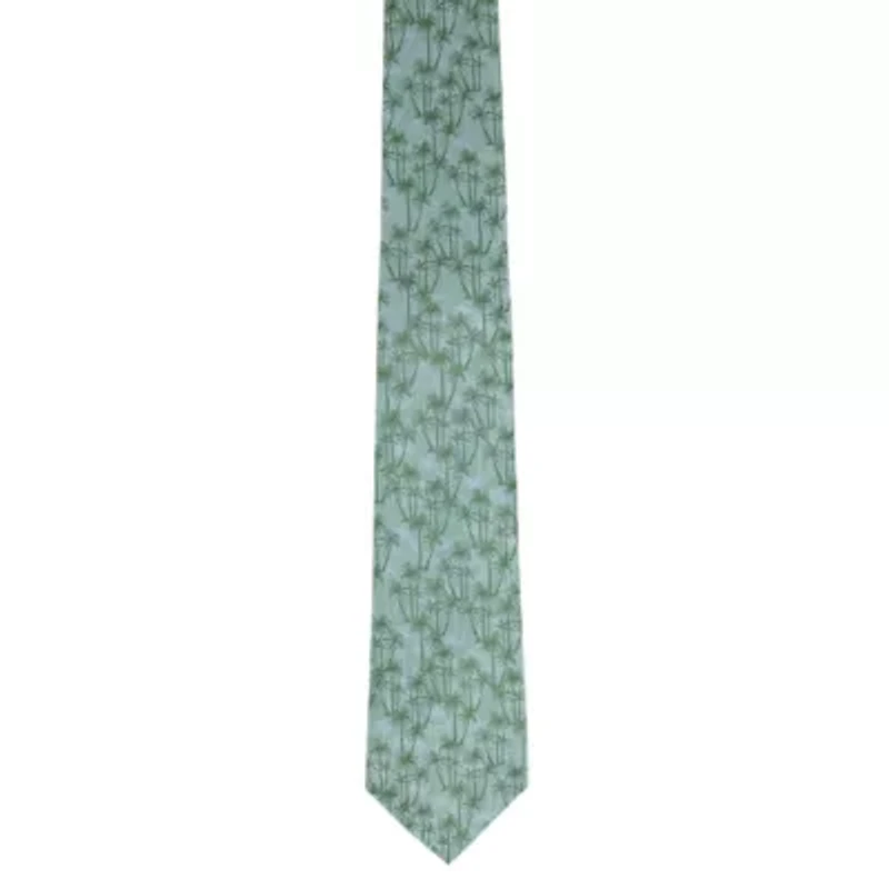 Nohea Palm Tree Linen Blend Novelty Necktie