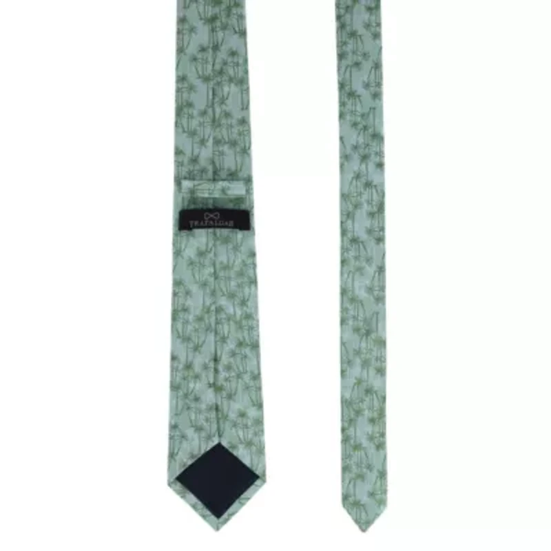 Nohea Palm Tree Linen Blend Novelty Necktie