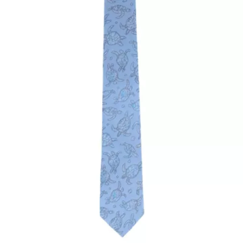 Morla The Wise Sea Turtle Linen Blend Novelty Necktie