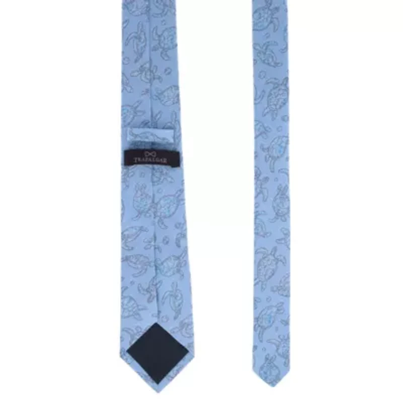 Morla The Wise Sea Turtle Linen Blend Novelty Necktie