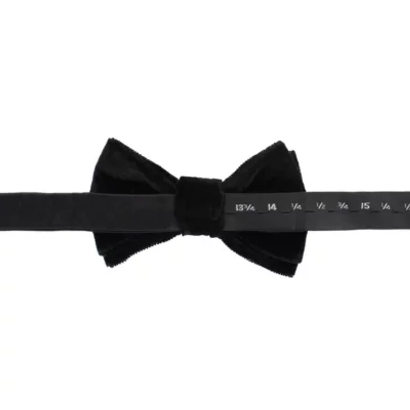Poirot Velvet Solid Colored Bow Tie