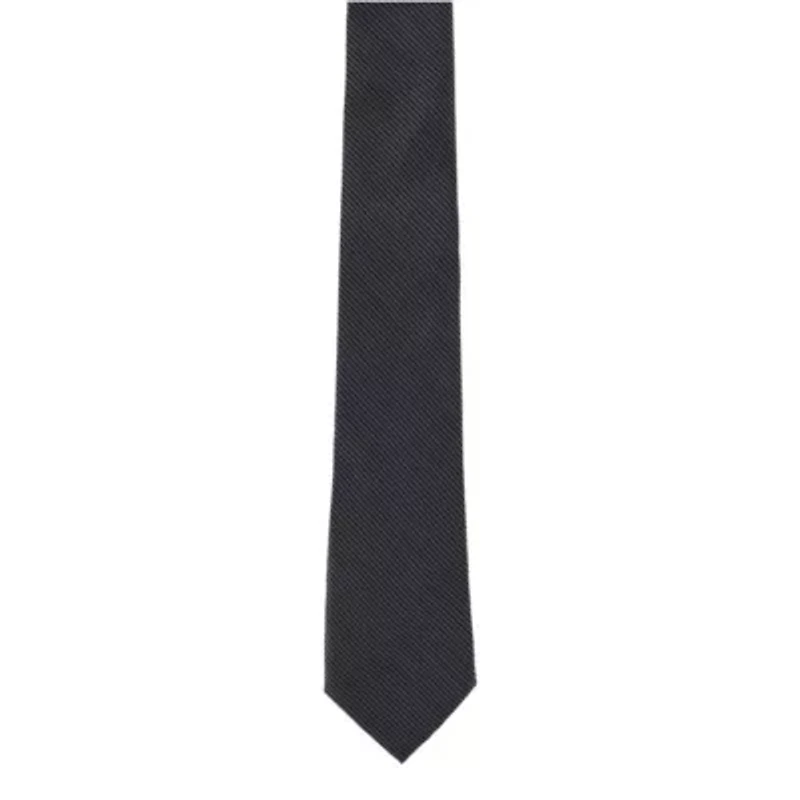 Leyton Big and Tall Diagonal Lined Tone on Tone Silk Necktie