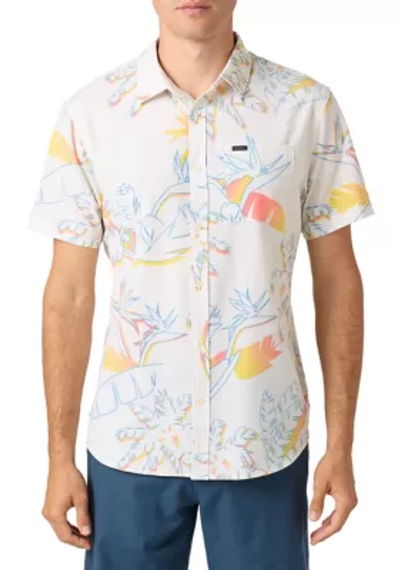 Men's TRVLR UPF Traverse Slub Short Sleeve Standard Button Up Shirt