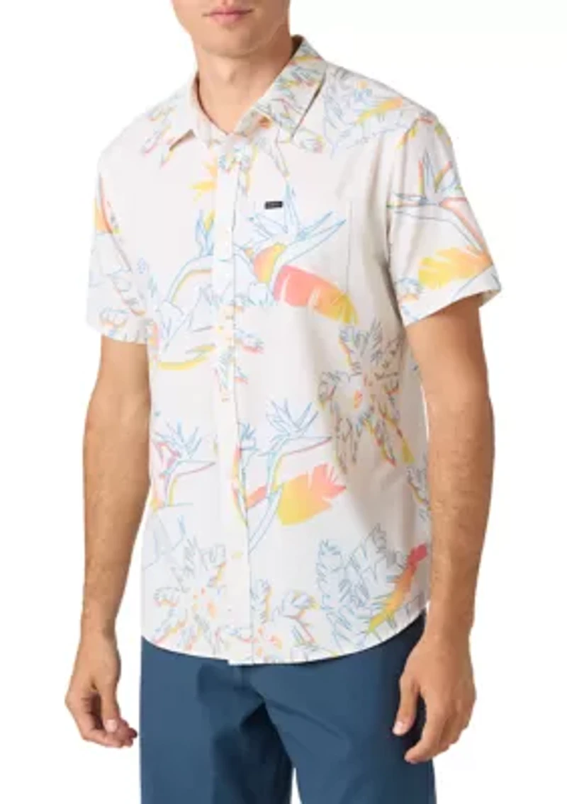 Men's TRVLR UPF Traverse Slub Short Sleeve Standard Button Up Shirt