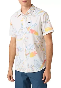 Men's TRVLR UPF Traverse Slub Short Sleeve Standard Button Up Shirt
