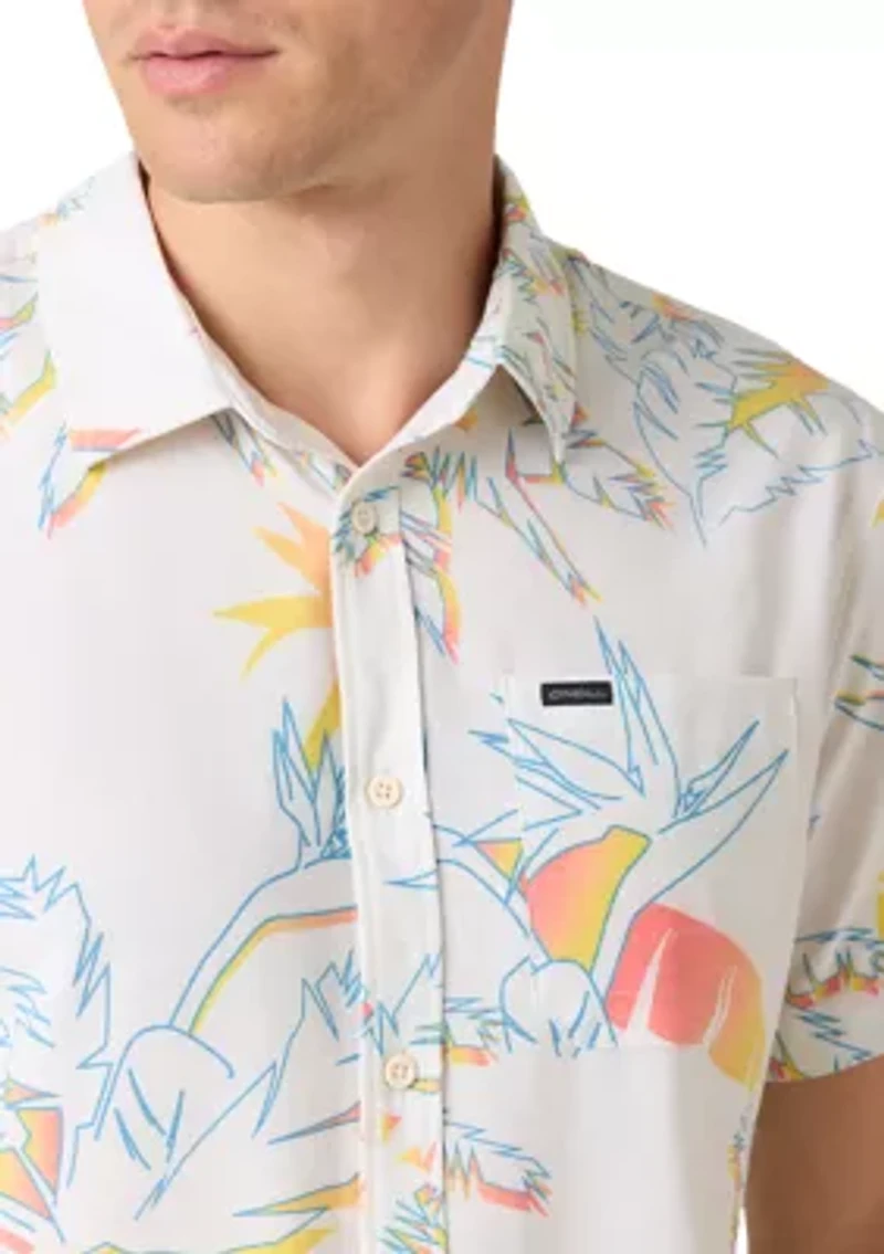 Men's TRVLR UPF Traverse Slub Short Sleeve Standard Button Up Shirt