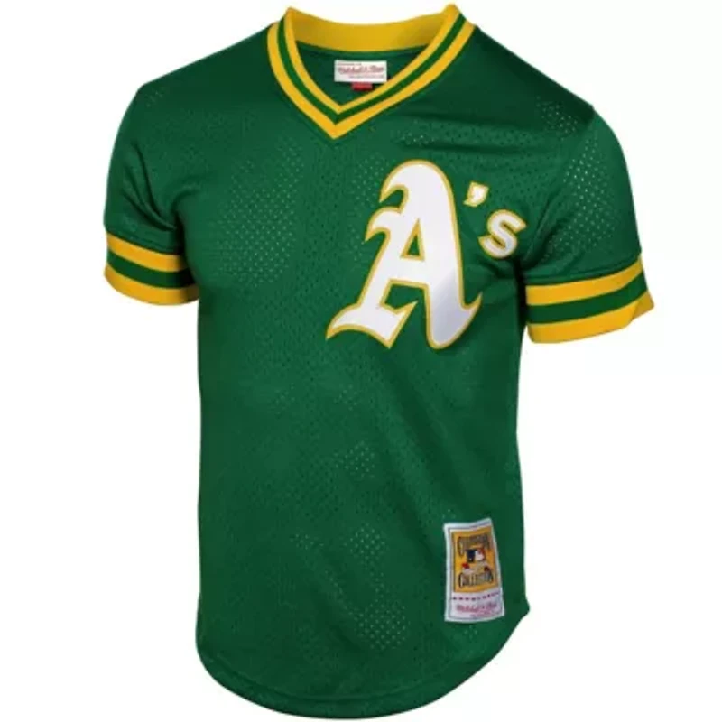 Oakland Athletics MLB Rickey Henderson 1991 Cooperstown Mesh Batting Practice Jersey