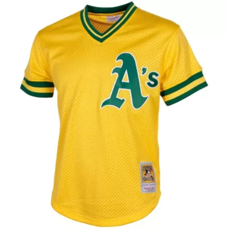 Oakland Athletics MLB Rickey Henderson Cooperstown Mesh Batting Practice Jersey