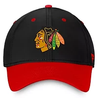 NHL Fanatics Black/Red Chicago Blackhawks Authentic Pro Rink Two-Tone Flex Hat