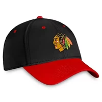 NHL Fanatics Black/Red Chicago Blackhawks Authentic Pro Rink Two-Tone Flex Hat
