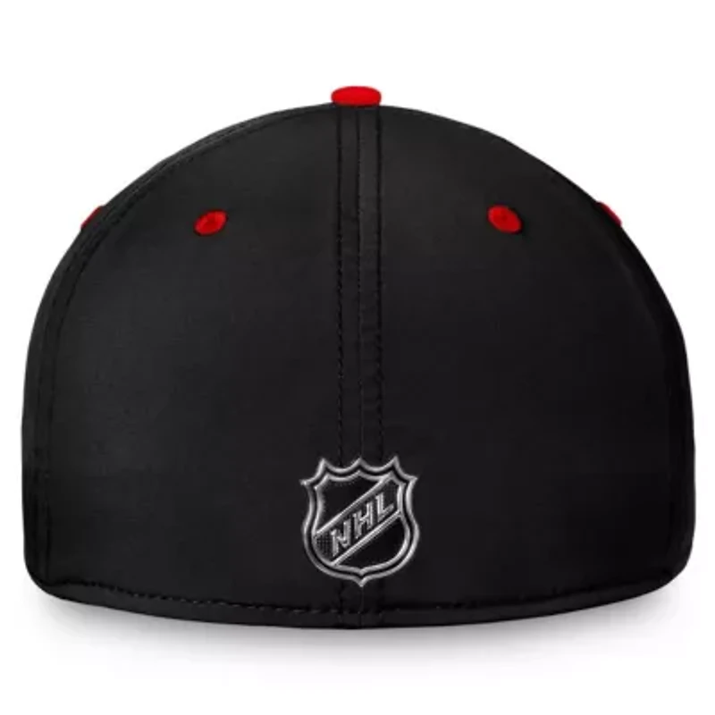 NHL Fanatics Black/Red Chicago Blackhawks Authentic Pro Rink Two-Tone Flex Hat