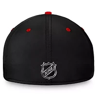 NHL Fanatics Black/Red Chicago Blackhawks Authentic Pro Rink Two-Tone Flex Hat