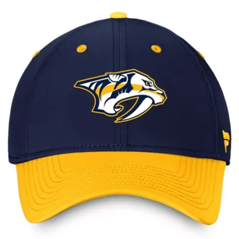 NHL Fanatics Navy/Gold Nashville Predators Authentic Pro Rink Two-Tone Flex Hat