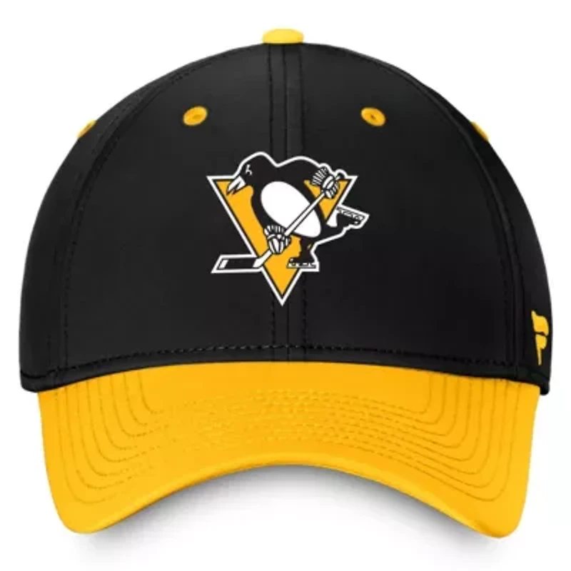 NHL Fanatics Black/Gold Pittsburgh Penguins Authentic Pro Rink Two-Tone Flex Hat