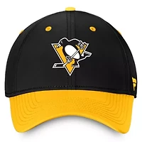 NHL Fanatics Black/Gold Pittsburgh Penguins Authentic Pro Rink Two-Tone Flex Hat