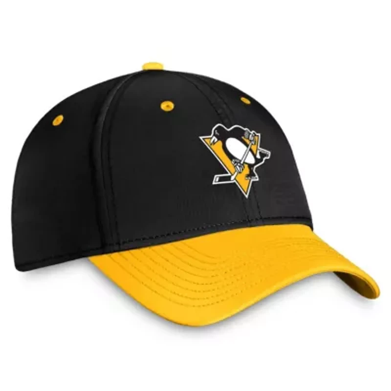 NHL Fanatics Black/Gold Pittsburgh Penguins Authentic Pro Rink Two-Tone Flex Hat