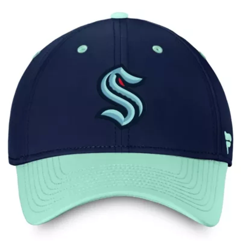 NHL Fanatics Deep Sea Blue/Light Seattle Kraken Authentic Pro Rink Two-Tone Flex Hat