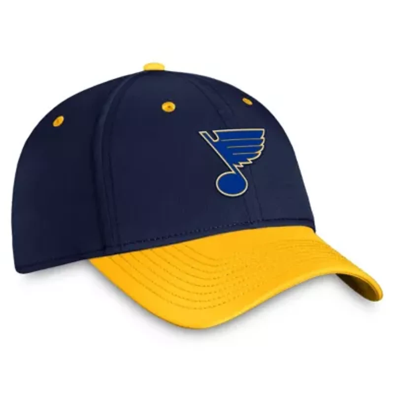 NHL Fanatics Navy/Gold St. Louis Blues Authentic Pro Rink Two-Tone Flex Hat