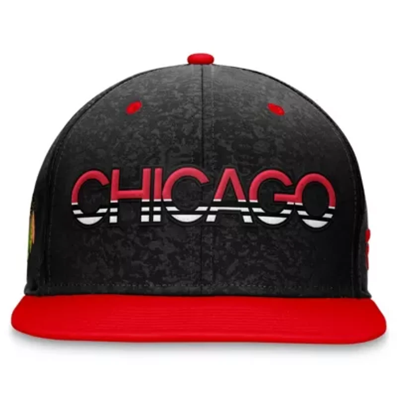 NHL Fanatics Black/Red Chicago Blackhawks Authentic Pro Rink Two-Tone Snapback Hat