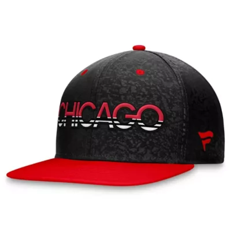 NHL Fanatics Black/Red Chicago Blackhawks Authentic Pro Rink Two-Tone Snapback Hat