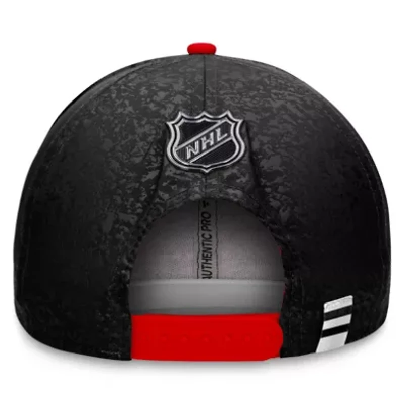 NHL Fanatics Black/Red Chicago Blackhawks Authentic Pro Rink Two-Tone Snapback Hat