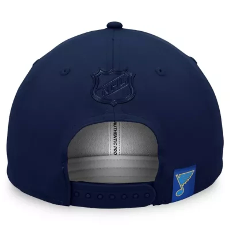 NHL Fanatics St. Louis Blues Authentic Pro Road Offset Logo Adjustable Hat