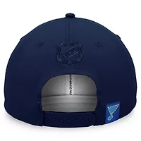 NHL Fanatics St. Louis Blues Authentic Pro Road Offset Logo Adjustable Hat