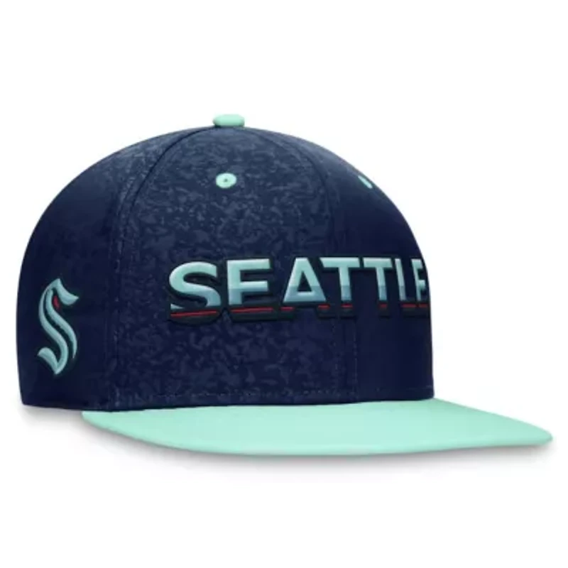 NHL Fanatics Deep Sea Blue/Light Seattle Kraken Authentic Pro Rink Two-Tone Snapback Hat