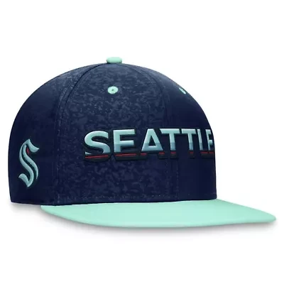 NHL Fanatics Deep Sea Blue/Light Seattle Kraken Authentic Pro Rink Two-Tone Snapback Hat