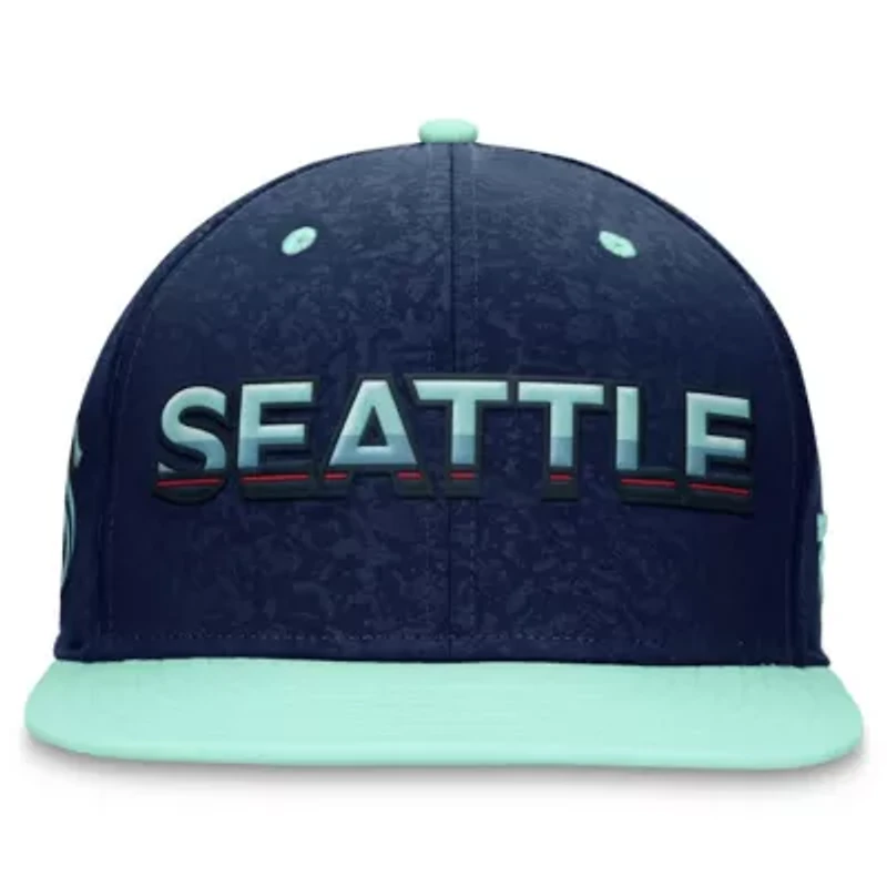 NHL Fanatics Deep Sea Blue/Light Seattle Kraken Authentic Pro Rink Two-Tone Snapback Hat