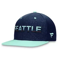 NHL Fanatics Deep Sea Blue/Light Seattle Kraken Authentic Pro Rink Two-Tone Snapback Hat