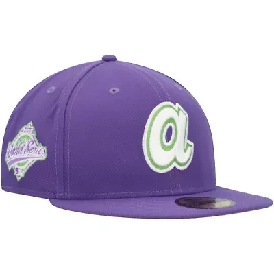 MLB Atlanta Braves Lime Side Patch 59FIFTY Fitted Hat