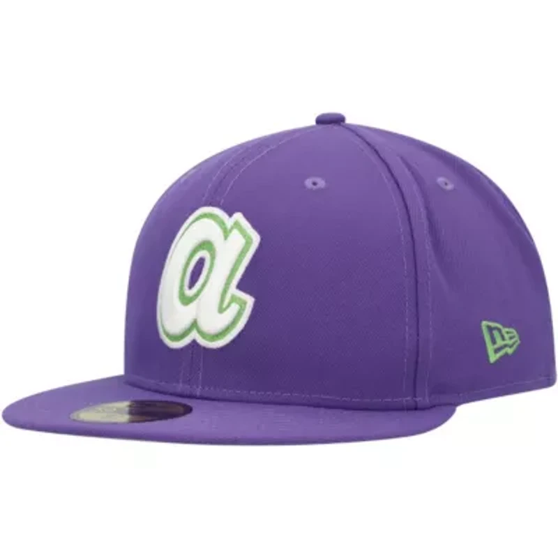 MLB Atlanta Braves Lime Side Patch 59FIFTY Fitted Hat