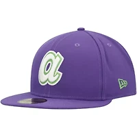 MLB Atlanta Braves Lime Side Patch 59FIFTY Fitted Hat