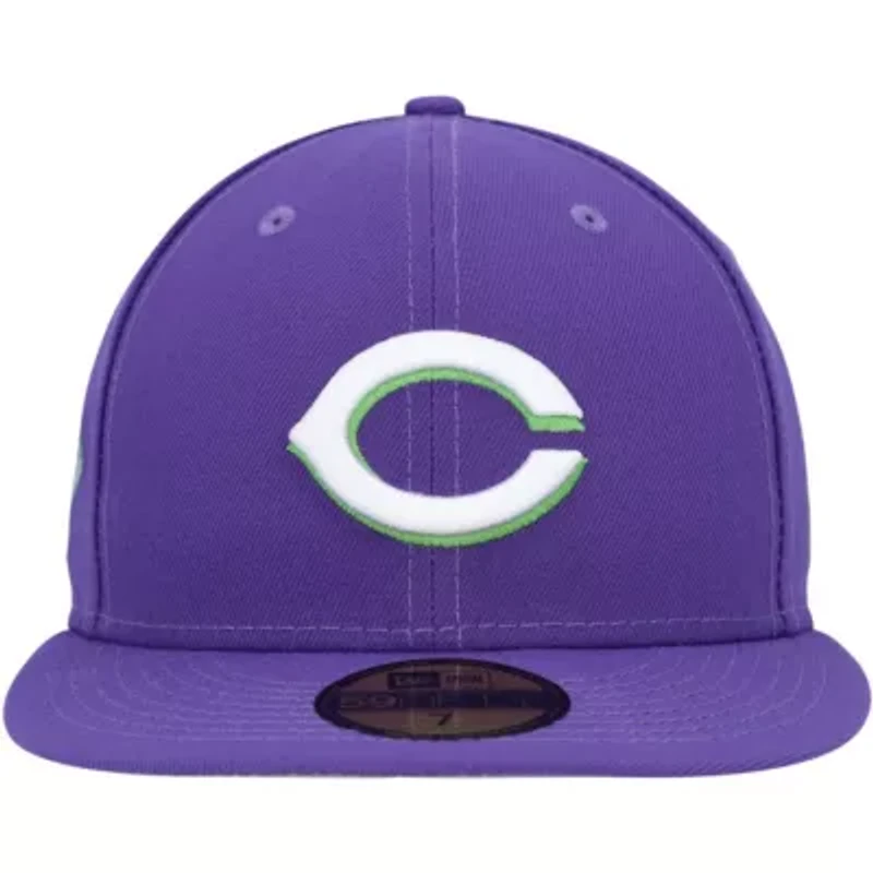 MLB Cincinnati Reds Lime Side Patch 59FIFTY Fitted Hat