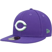 MLB Cincinnati Reds Lime Side Patch 59FIFTY Fitted Hat