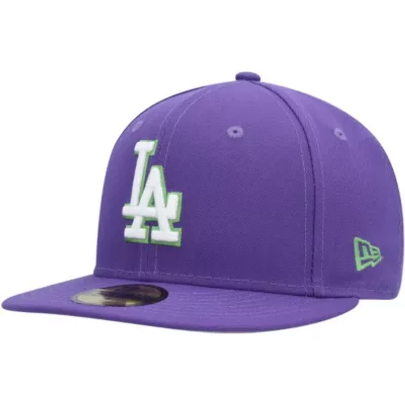 MLB Los Angeles Dodgers Lime Side Patch 59FIFTY Fitted Hat