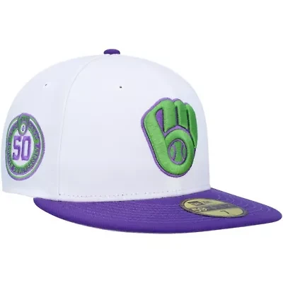 MLB Milwaukee Brewers 50th Anniversary Side Patch 59FIFTY Fitted Hat