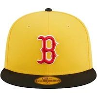Boston Red Sox MLB Yellow/Black Grilled 59FIFTY Fitted Hat