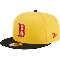 Boston Red Sox MLB Yellow/Black Grilled 59FIFTY Fitted Hat