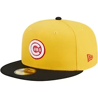 MLB Yellow/Black Chicago Cubs Grilled 59FIFTY Fitted Hat
