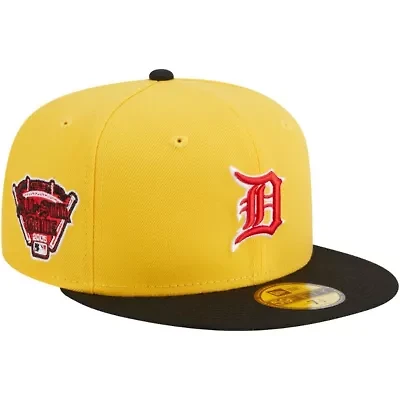 MLB Yellow/Black Detroit Tigers Grilled 59FIFTY Fitted Hat