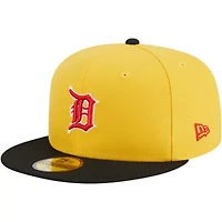 MLB Yellow/Black Detroit Tigers Grilled 59FIFTY Fitted Hat