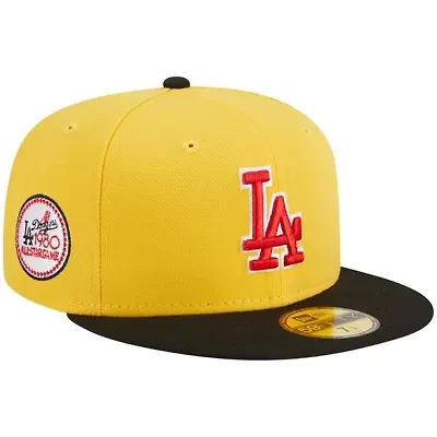 MLB Yellow/Black Los Angeles Dodgers Grilled 59FIFTY Fitted Hat