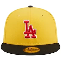 MLB Yellow/Black Los Angeles Dodgers Grilled 59FIFTY Fitted Hat