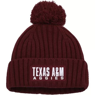 NCAA Texas A&M Aggies Modern Ribbed Cuffed Knit Hat with Pom