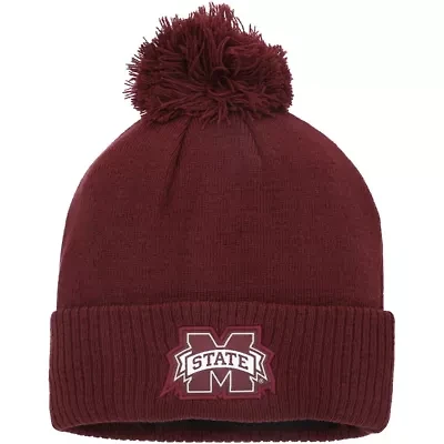 NCAA Mississippi State Bulldogs 2023 Sideline COLD.RDY Cuffed Knit Hat with Pom