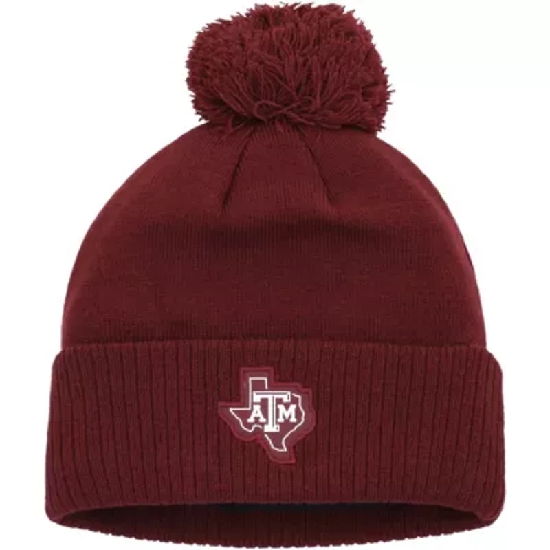 NCAA Texas A&M Aggies 2023 Sideline COLD.RDY Cuffed Knit Hat with Pom