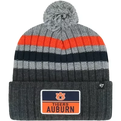 NCAA Auburn Tigers Stack Striped Cuffed Knit Hat with Pom